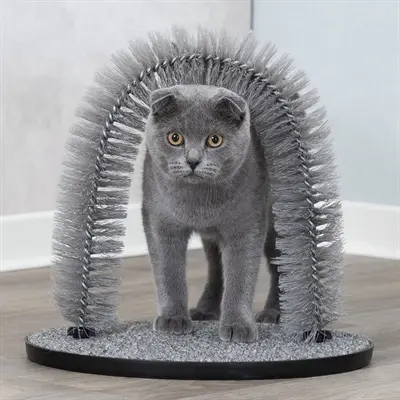 Trixie massage- en vachtverzorgingsboog kat grijs 36 x 33 cm - Afbeelding 4