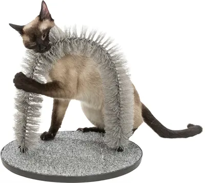Trixie massage- en vachtverzorgingsboog kat grijs 36 x 33 cm - Afbeelding 2