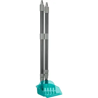Trixie vuilblik met hark telescopisch 57-102 cm – grijs/blauw