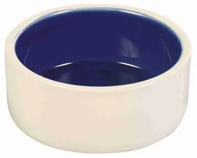 Trixie voerbak keramiek crème/blauw 12 cm 350 ml – 4 stuks