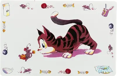 Trixie placemat Stripkat 44 x 28 cm – slipvast, 6 stuks