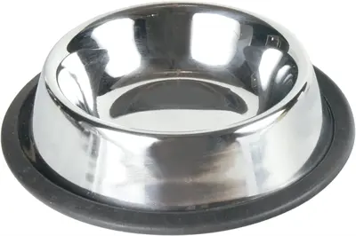 Trixie voerbak kat rvs met rubberring 15 cm 200 ml – 4 stuks