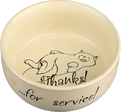 Trixie voerbak keramiek Thanks For Service 11 cm 300 ml – assorti, 4 stuks - Afbeelding 6