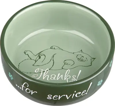 Trixie voerbak keramiek Thanks For Service 11 cm 300 ml – assorti, 4 stuks - Afbeelding 7
