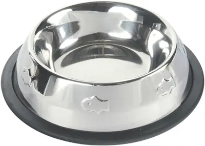 Trixie voerbak RVS 15 cm 200 ml – met antislipring, 4 stuks