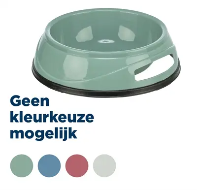Trixie voerbak kunststof met rubberbodem 16 cm 750 ml – assorti, 4 stuks