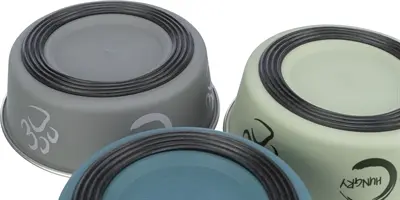 Trixie voerbak RVS met rubbercoating 12 cm 300 ml – assorti prints, 4 stuks - Afbeelding 6