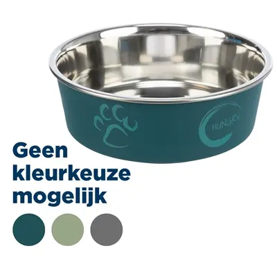 Trixie voerbak RVS met rubbercoating 14 cm 450 ml – assorti prints, 4 stuks