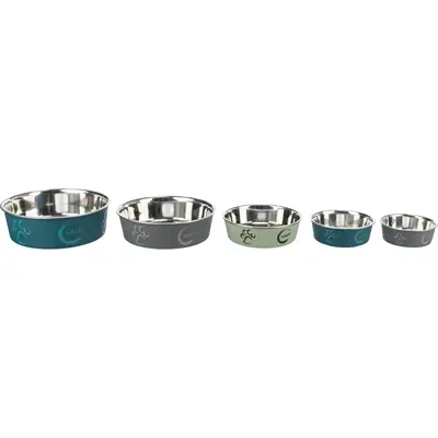 Trixie voerbak RVS met rubbercoating 17 cm 800 ml – assorti prints, 4 stuks - Afbeelding 7