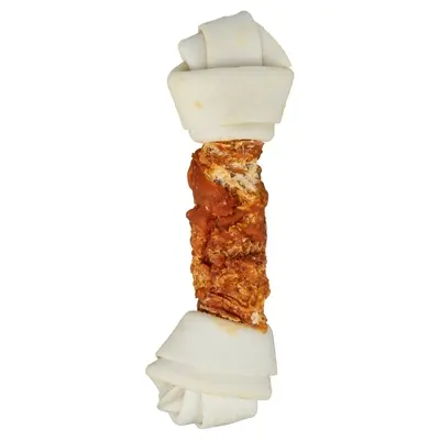 Trixie Denta Fun knotted chicken chewing bone 25 cm – runderhuid - Afbeelding 2