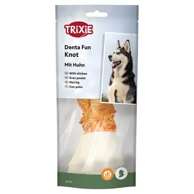Trixie Denta Fun knotted chicken chewing bone 15 cm – 6 x 70 g