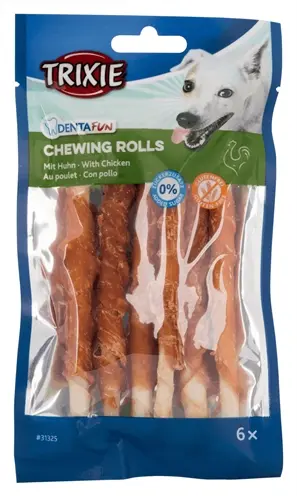 Trixie Denta Fun Chicken Chewing Rolls 70 g – runderhuid met kip - Afbeelding 8