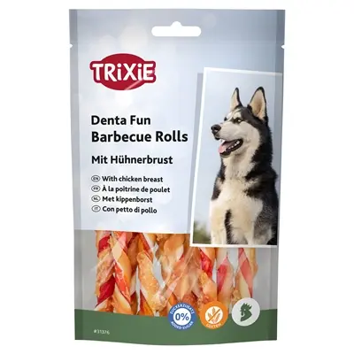 Trixie Denta Fun barbecue chicken chewing rolls – 6 x 80 g