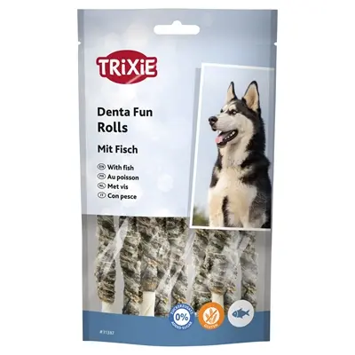 Trixie Denta Fun fish chewing rolls 12 cm – 6 x 75 g