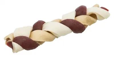 Trixie Denta Fun braided stick 12 cm – runderhuid en rund, 100 g - Afbeelding 3