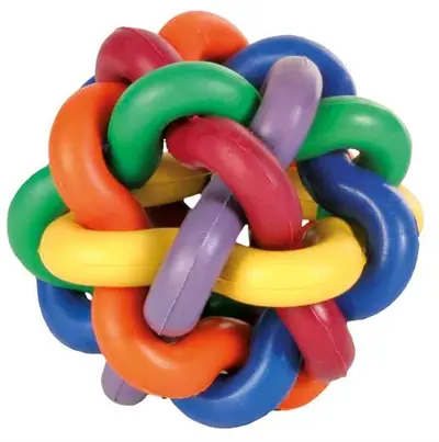 Trixie knoopbal natuurrubber 7 cm – hondenspeelgoed, 3 stuks