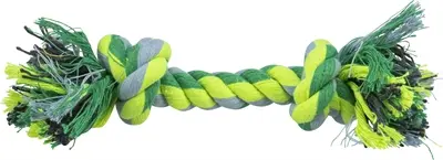 Trixie flostouw met knopen groen/lime/grijs 22 cm – 4 stuks
