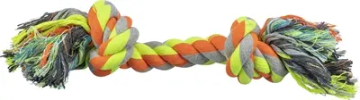 Trixie flostouw met knopen oranje/lime/grijs 40 cm – 3 stuks