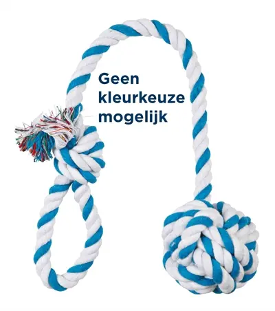 Trixie flos met touwbal assorti 50 x 7 x 7 cm – hondenspeelgoed