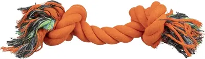 Trixie flostouw oranje 40 cm – met twee knopen, 3 stuks