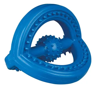 Trixie trekspeeltje met grip natuurrubber blauw 14 cm – 2 stuks