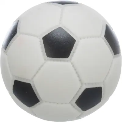 Trixie voetbal vinyl zwart/grijs 6 cm – met geluid, 4 stuks