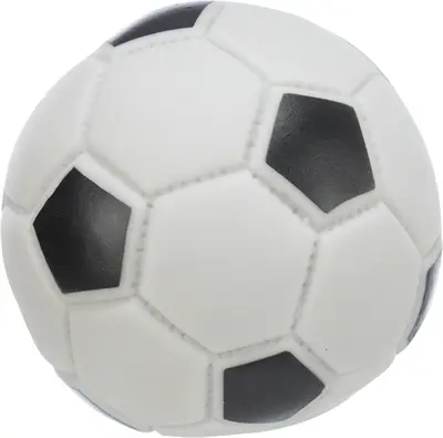 Trixie voetbal vinyl zwart/grijs 10 cm – met geluid, 3 stuks