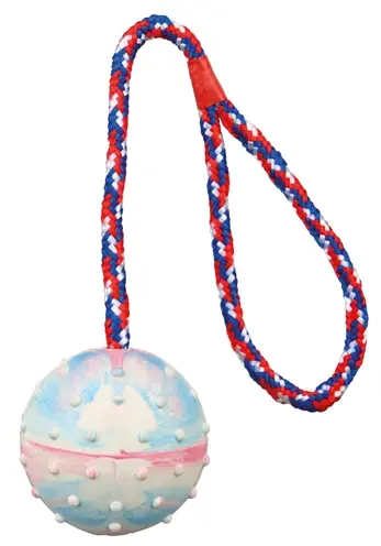 Trixie natuurrubber bal aan koord 30 x 6 x 6 cm – in display - Afbeelding 3