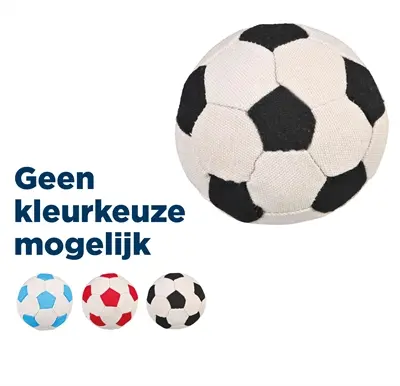 Trixie soft canvas voetbal 11 cm – diverse kleuren, in display