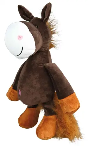 Trixie pluche paard met dierengeluid 32 cm – hondenknuffel