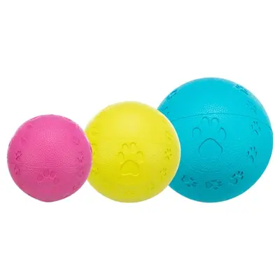 Trixie natuurrubber ballen assorti 6 cm – met pieper, 3 stuks - Afbeelding 3