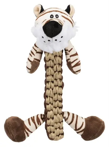 Trixie hondenspeelgoed pluche tijger 32 cm – gevlochten lijf, met geluid - Afbeelding 2