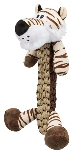 Trixie hondenspeelgoed pluche tijger 32 cm – gevlochten lijf, met geluid - Afbeelding 3