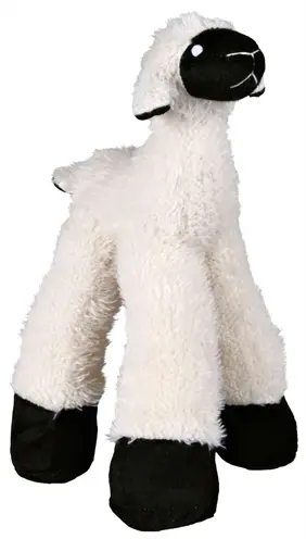 Trixie hondenspeelgoed pluche langbeen schaap 30 cm – met rammelaar