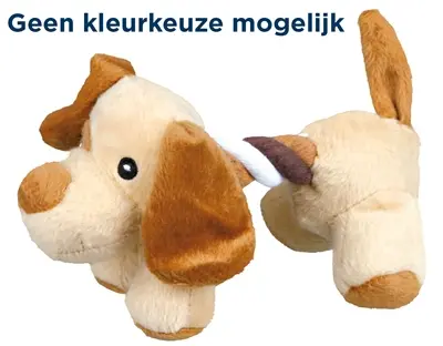 Trixie hondenspeelgoed pluche speelfiguur met touw 17 cm – met geluid