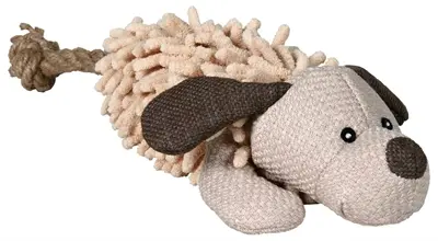 Trixie hondenspeelgoed pluche hond met touw 30 cm – met geluid