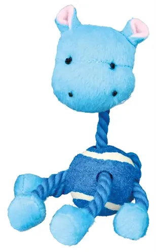 Trixie hondenspeelgoed pluche dier met touw en tennisbal 16 cm - Afbeelding 2
