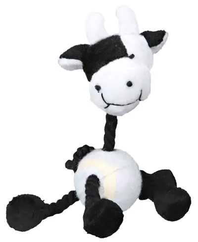 Trixie hondenspeelgoed pluche dier met touw en tennisbal 16 cm - Afbeelding 3