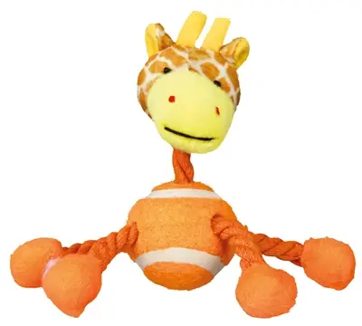 Trixie hondenspeelgoed pluche dier met touw en tennisbal 16 cm - Afbeelding 4