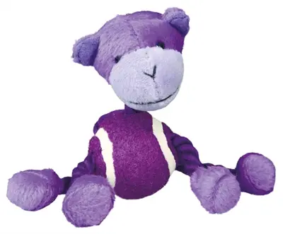Trixie hondenspeelgoed pluche dier met touw en tennisbal 16 cm - Afbeelding 5