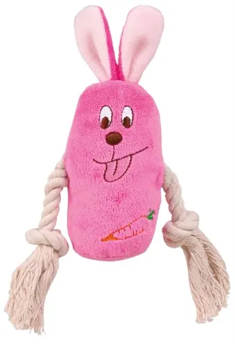 Trixie hondenspeelgoed pluche dier met touw 13 cm – met geluid - Afbeelding 3