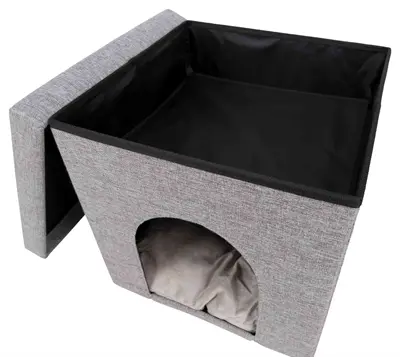 Trixie relax-iglo Alois grijs 40 x 38 x 38 cm – kattenmand met opbergvak - Afbeelding 4