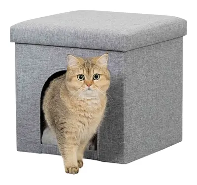 Trixie relax-iglo Alois grijs 40 x 38 x 38 cm – kattenmand met opbergvak - Afbeelding 5