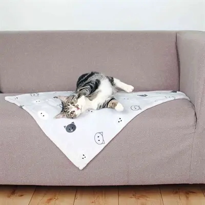 Trixie kattendeken Mimi softpluche lichtgrijs 70 x 50 cm - Afbeelding 5