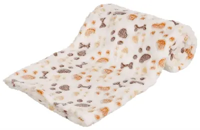 Trixie hondendeken Lingo wit/beige 100 x 75 cm – softfleece - Afbeelding 2