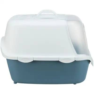 Trixie kattenbak Vico Open Top met kap blauwgrijs/wit 56 x 40 x 40 cm - Afbeelding 3