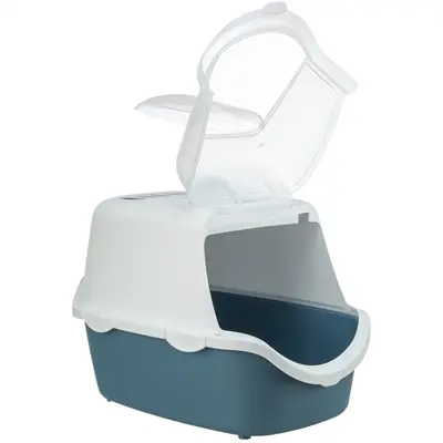 Trixie kattenbak Vico Open Top met kap blauwgrijs/wit 56 x 40 x 40 cm - Afbeelding 5