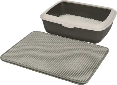 Trixie opvangmat voor kattenbak EVA grijs 75 x 58 cm - Afbeelding 2