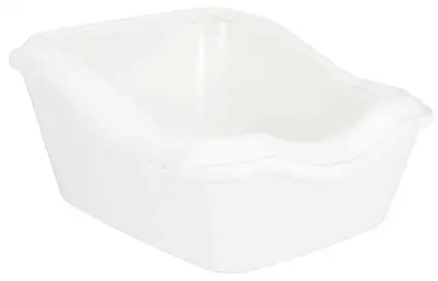 Trixie kattenbak Cleany Cat met rand wit 54 x 45 x 29 cm – open, hoge rand