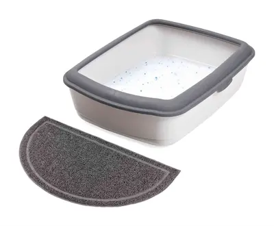 Trixie schoonloopmat voor kattenbak halfrond antraciet 41 x 25 cm - Afbeelding 3